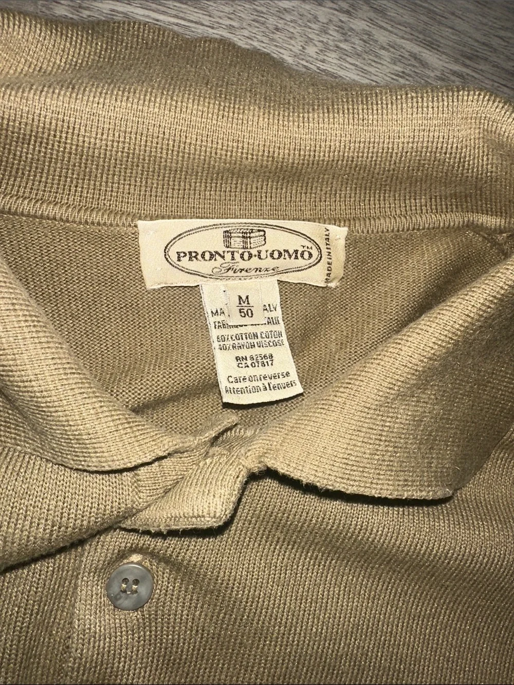 Pronto Uomo Men's Polo Shirt - Tan Made in Italy